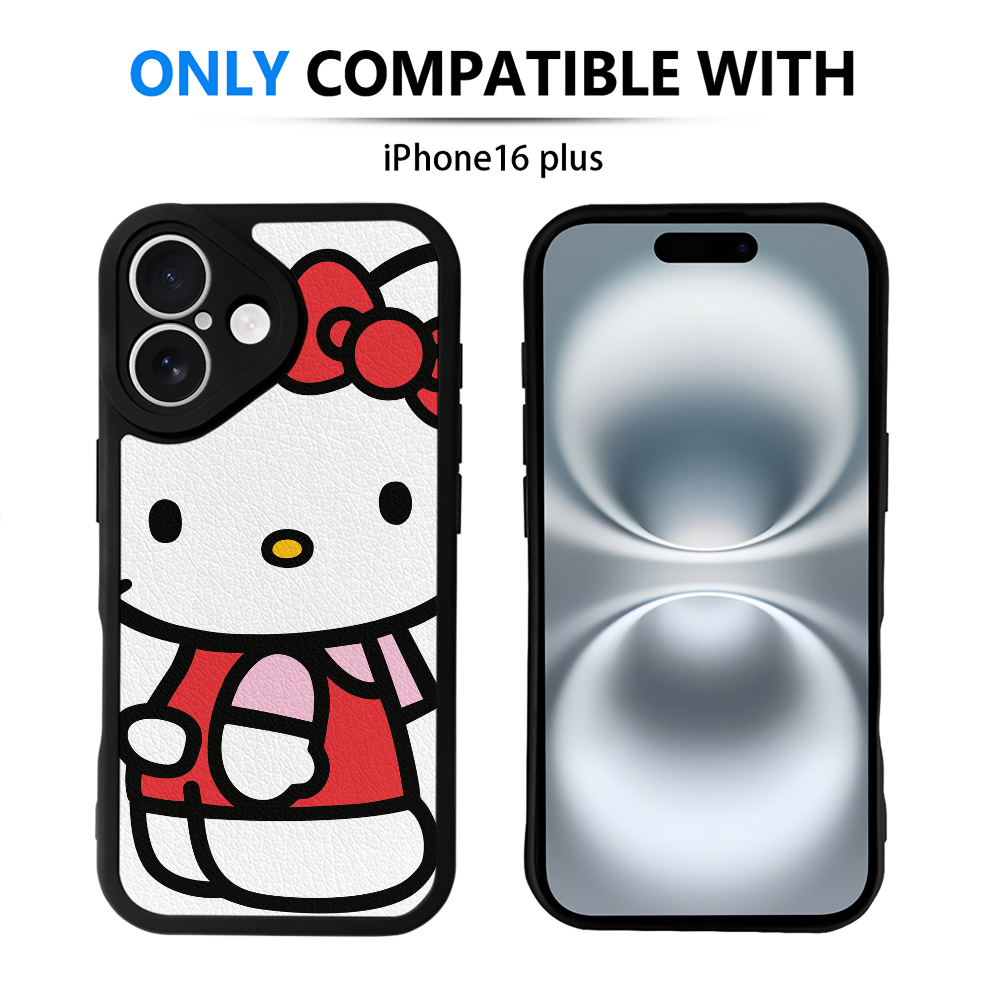 （画像用） Hello Kitty ハローキティ 【iPhone 16シリーズ対応】シリコンスマホケース（レザー調） 材質：シリコン
